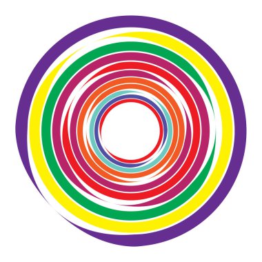 Radial, concentric circles, rings. Spiral, swirl, twirl element. Volute, helix, ripple effect shape