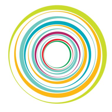 Radial, concentric circles, rings. Spiral, swirl, twirl element. Volute, helix, ripple effect shape