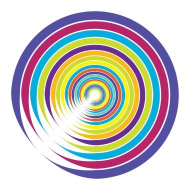 Radial, concentric circles, rings. Spiral, swirl, twirl element. Volute, helix, ripple effect shape