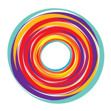 Radial, concentric circles, rings. Spiral, swirl, twirl element. Volute, helix, ripple effect shape