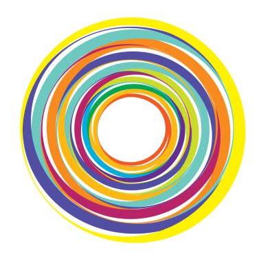 Radial, concentric circles, rings. Spiral, swirl, twirl element. Volute, helix, ripple effect shape