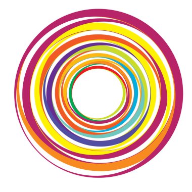 Radial, concentric circles, rings. Spiral, swirl, twirl element. Volute, helix, ripple effect shape