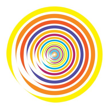 Radial, concentric circles, rings. Spiral, swirl, twirl element. Volute, helix, ripple effect shape