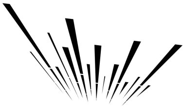 Dynamic dashed lines, stripes. 3D Lines in perspective with gaps. Vanishing, diminishing spatial lines, stripes geometric illustration