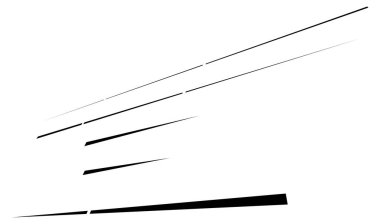 Dynamic dashed lines, stripes. 3D Lines in perspective with gaps. Vanishing, diminishing spatial lines, stripes geometric illustration