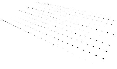 Üç boyutlu noktalar. Geometrik düzenleme perspektifte. Kaybolan, azalan benekler, noktalama, noktalama sanatı mekansal çizimler. Siyah ve beyaz benekli noktalar, benekli vektör çizimi