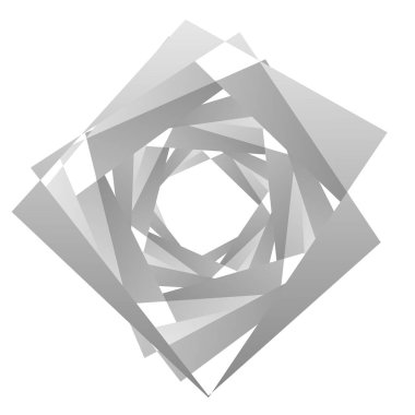 Soyut uçlu, parçalanmış tasarım öğesi. Açısal, geometrik soyut şekil. Rastgele, kaotik parçalar çizim