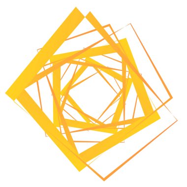 Soyut uçlu, parçalanmış tasarım öğesi. Açısal, geometrik soyut şekil. Rastgele, kaotik parçalar çizim