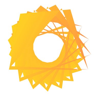 Soyut uçlu, parçalanmış tasarım öğesi. Açısal, geometrik soyut şekil. Rastgele, kaotik parçalar çizim