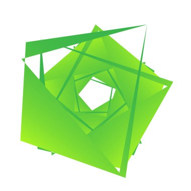 Soyut uçlu, parçalanmış tasarım öğesi. Açısal, geometrik soyut şekil. Rastgele, kaotik parçalar çizim