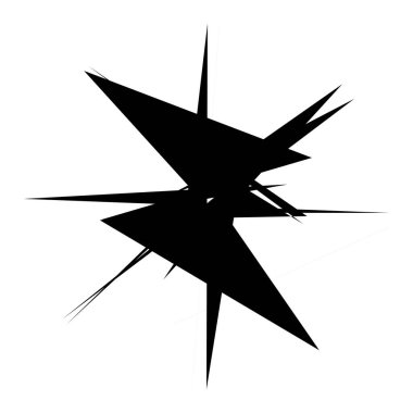 Kaotik, keskin, tiz, cırtlak desenli rastgele radyal soyut sanat öğesi