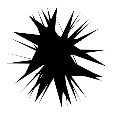 Kaotik, keskin, tiz, cırtlak desenli rastgele radyal soyut sanat öğesi