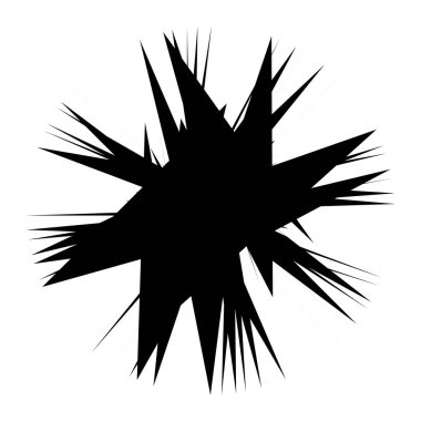 Kaotik, keskin, tiz, cırtlak desenli rastgele radyal soyut sanat öğesi