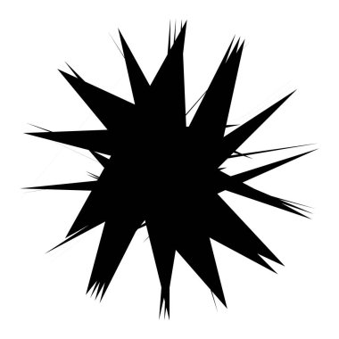 Kaotik, keskin, tiz, cırtlak desenli rastgele radyal soyut sanat öğesi