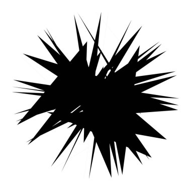 Kaotik, keskin, tiz, cırtlak desenli rastgele radyal soyut sanat öğesi