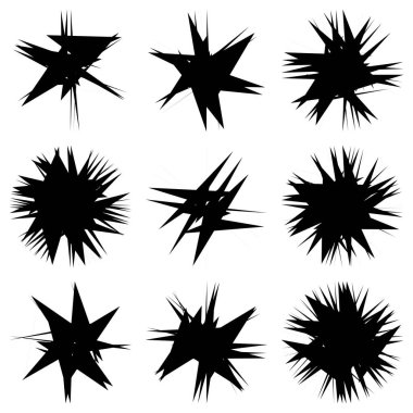 Kaotik, keskin, tiz, cırtlak desenli rastgele radyal soyut sanat öğesi