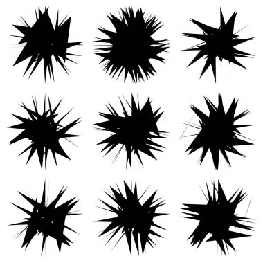 Kaotik, keskin, tiz, cırtlak desenli rastgele radyal soyut sanat öğesi