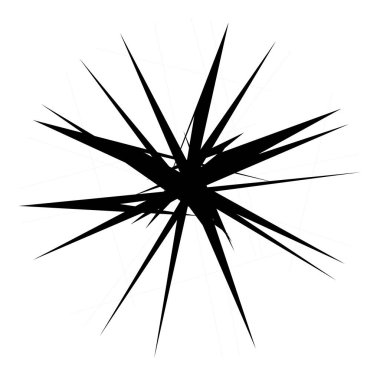 Kaotik, keskin, tiz, cırtlak desenli rastgele radyal soyut sanat öğesi