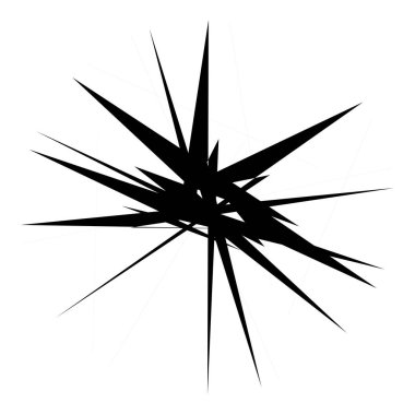 Kaotik, keskin, tiz, cırtlak desenli rastgele radyal soyut sanat öğesi