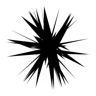 Kaotik, keskin, tiz, cırtlak desenli rastgele radyal soyut sanat öğesi