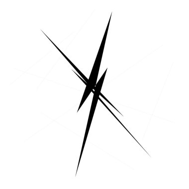 Kaotik, keskin, tiz, cırtlak desenli rastgele radyal soyut sanat öğesi