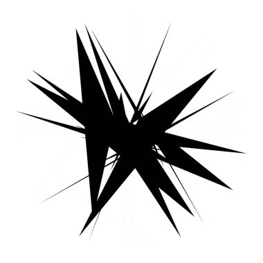 Kaotik, keskin, tiz, cırtlak desenli rastgele radyal soyut sanat öğesi