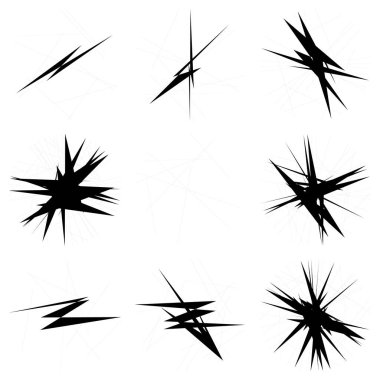 Kaotik, keskin, tiz, cırtlak desenli rastgele radyal soyut sanat öğesi