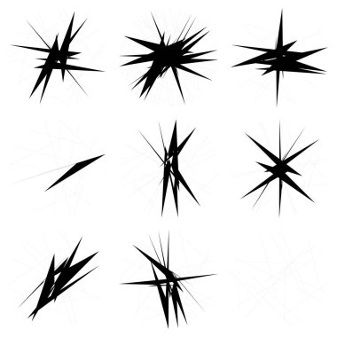 Kaotik, keskin, tiz, cırtlak desenli rastgele radyal soyut sanat öğesi