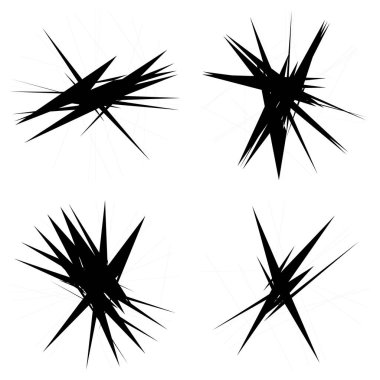 Kaotik, keskin, tiz, cırtlak desenli rastgele radyal soyut sanat öğesi