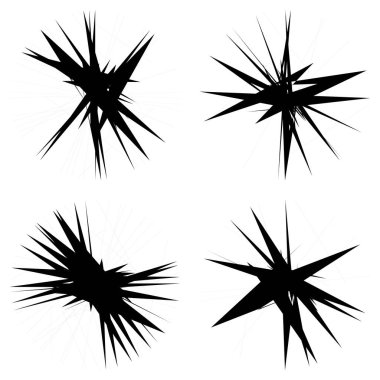 Kaotik, keskin, tiz, cırtlak desenli rastgele radyal soyut sanat öğesi