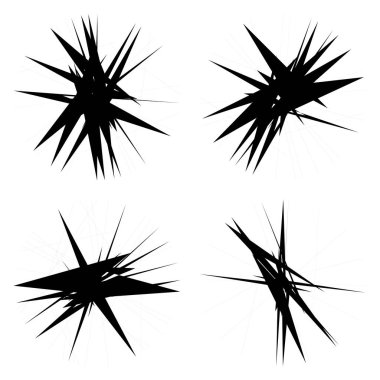 Kaotik, keskin, tiz, cırtlak desenli rastgele radyal soyut sanat öğesi