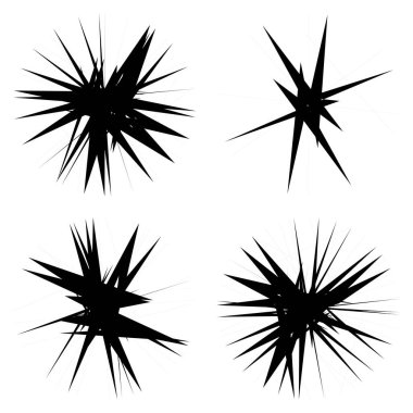 Kaotik, keskin, tiz, cırtlak desenli rastgele radyal soyut sanat öğesi