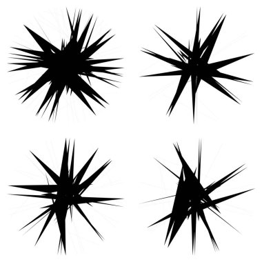 Kaotik, keskin, tiz, cırtlak desenli rastgele radyal soyut sanat öğesi