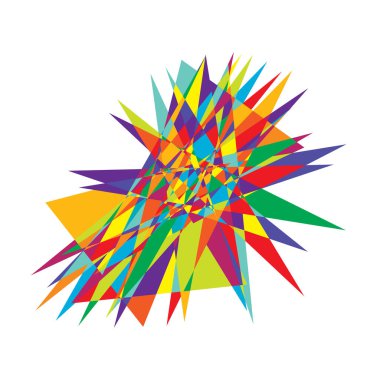 Canlı, enerjik, soyut geometrik, açısal, keskin sanat. Rastgele Picasso tarzı geometri vektörü. Dikenli, ince, kaotik sanatsal çizim