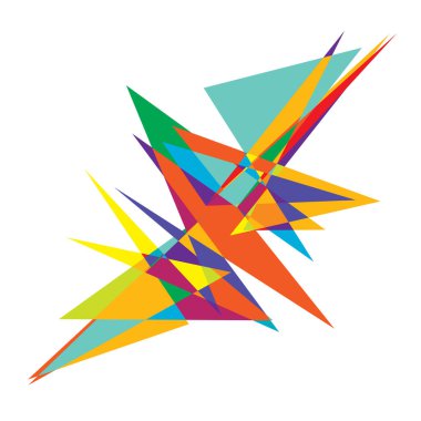 Canlı, enerjik, soyut geometrik, açısal, keskin sanat. Rastgele Picasso tarzı geometri vektörü. Dikenli, ince, kaotik sanatsal çizim