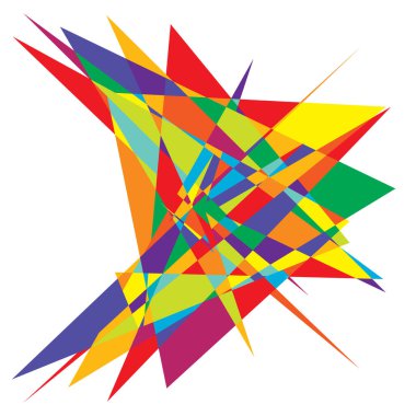 Canlı, enerjik, soyut geometrik, açısal, keskin sanat. Rastgele Picasso tarzı geometri vektörü. Dikenli, ince, kaotik sanatsal çizim