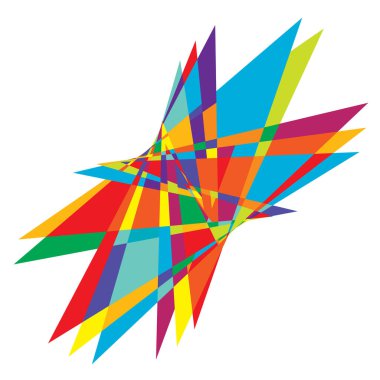 Canlı, enerjik, soyut geometrik, açısal, keskin sanat. Rastgele Picasso tarzı geometri vektörü. Dikenli, ince, kaotik sanatsal çizim