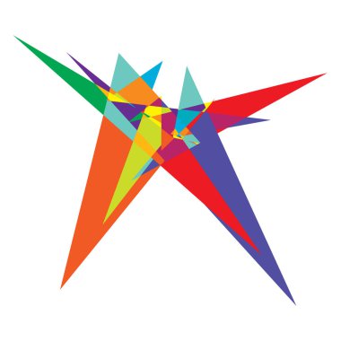 Canlı, enerjik, soyut geometrik, açısal, keskin sanat. Rastgele Picasso tarzı geometri vektörü. Dikenli, ince, kaotik sanatsal çizim