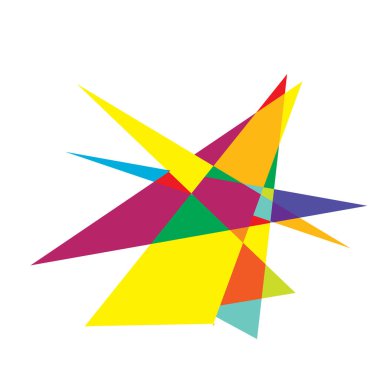 Canlı, enerjik, soyut geometrik, açısal, keskin sanat. Rastgele Picasso tarzı geometri vektörü. Dikenli, ince, kaotik sanatsal çizim