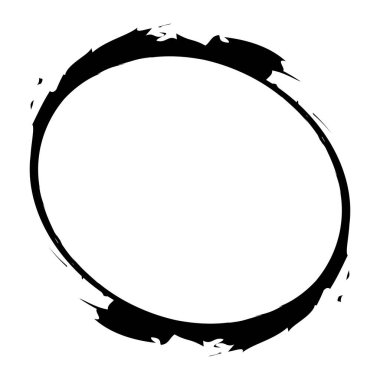 Siyah ve beyaz, grunge Circle hatları. Soyut desenli oval, elips. Boya sıçraması, suluboya efekt çizimi. Mürekkep lekesi, mürekkep, leke efekti