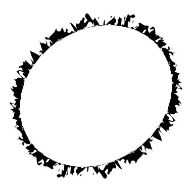 Siyah ve beyaz, grunge Circle hatları. Soyut desenli oval, elips. Boya sıçraması, suluboya efekt çizimi. Mürekkep lekesi, mürekkep, leke efekti