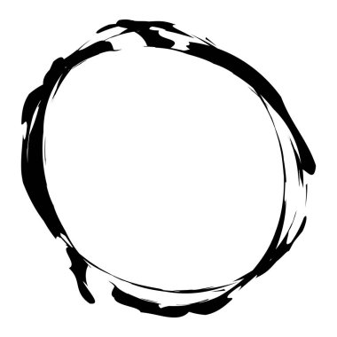 Siyah ve beyaz, grunge Circle hatları. Soyut desenli oval, elips. Boya sıçraması, suluboya efekt çizimi. Mürekkep lekesi, mürekkep, leke efekti