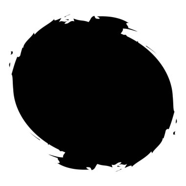 Pis, grunge desenli daire, oval. Mürekkep lekesi, leke, leke ve sıçrama efekti çizimi. Mürekkep lekesi, leke şeklinde.