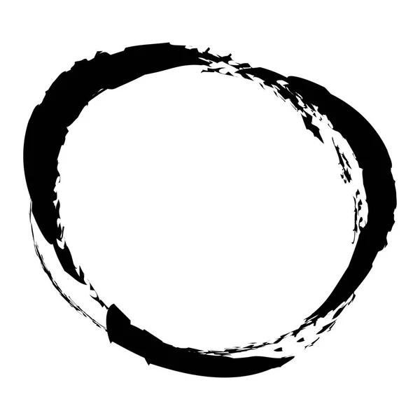 Hitam Dan Putih Grungy Lingkaran Grunge Kontur Oval Bertekstur Abstrak - Stok Vektor