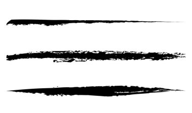 Pis, desenli fırça darbeleri seti. Suluboya elle çizilmiş boya çizgileri. Leke, leke efekti çizgileri