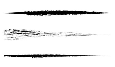 Pis, desenli fırça darbeleri seti. Suluboya elle çizilmiş boya çizgileri. Leke, leke efekti çizgileri