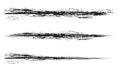 Pis, desenli fırça darbeleri seti. Suluboya elle çizilmiş boya çizgileri. Leke, leke efekti çizgileri