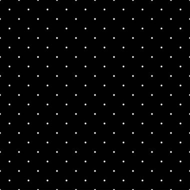 Polkadotlar, noktalı, kusursuz bir şekilde tekrarlanabilir, tekrarlanabilir desen. Benekli, noktalı Popart çizgi roman efekti. Benekler, benekler, serpiştirme temel, basit geometrik fayanslar siyah ve beyaz, tek renkli desen