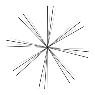Radikal, birleşen, yayılan çizgiler. Dairesel patlama çizgileri. Yıldız patlaması, ince düzensiz rastgele çizgilerin güneş patlaması