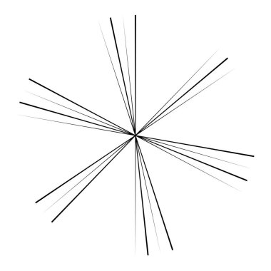 Radikal, birleşen, yayılan çizgiler. Dairesel patlama çizgileri. Yıldız patlaması, ince düzensiz rastgele çizgilerin güneş patlaması